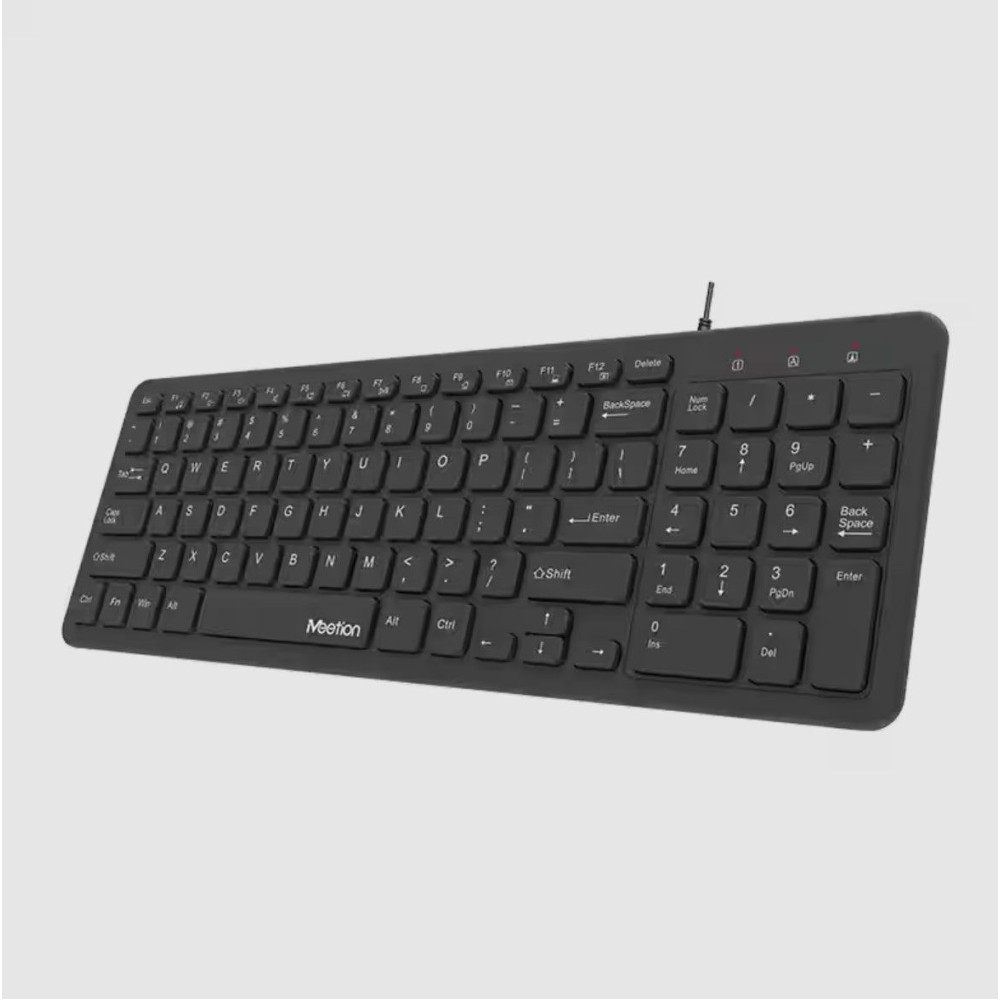 Meetion MT-K410 Ultra Thin Ενσύρματο Πληκτρολόγιο (Μαύρο)