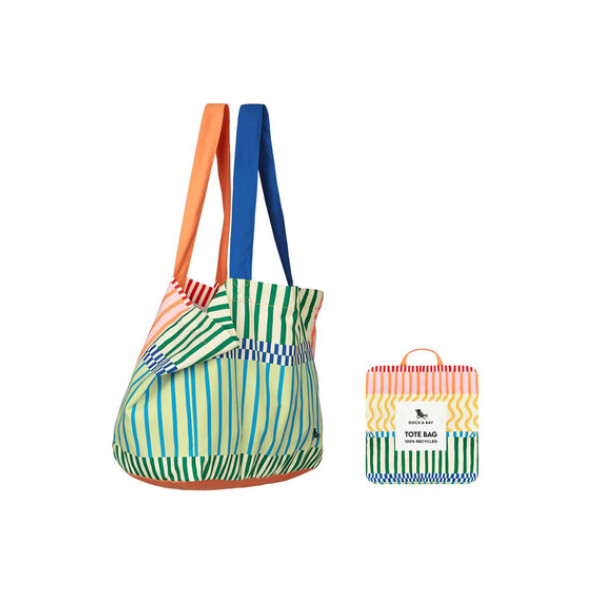 Dock & Bay Επαναχρησιμοποιούμενη τσάντα από 100% ανακυκλώσιμα υλικά - Stripe Up Your Life