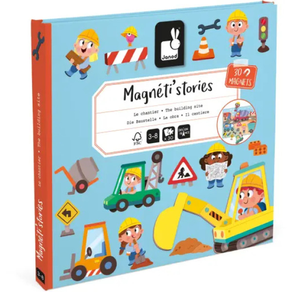 Janod Μαγνητικό Παιχνίδι Ιστορίες- Το Εργοτάξιο