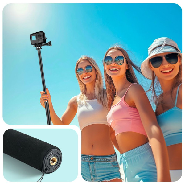 Tech-Protect GA100 Monopad & Selfie Stick  για GoPro/DJI (Μαύρο)