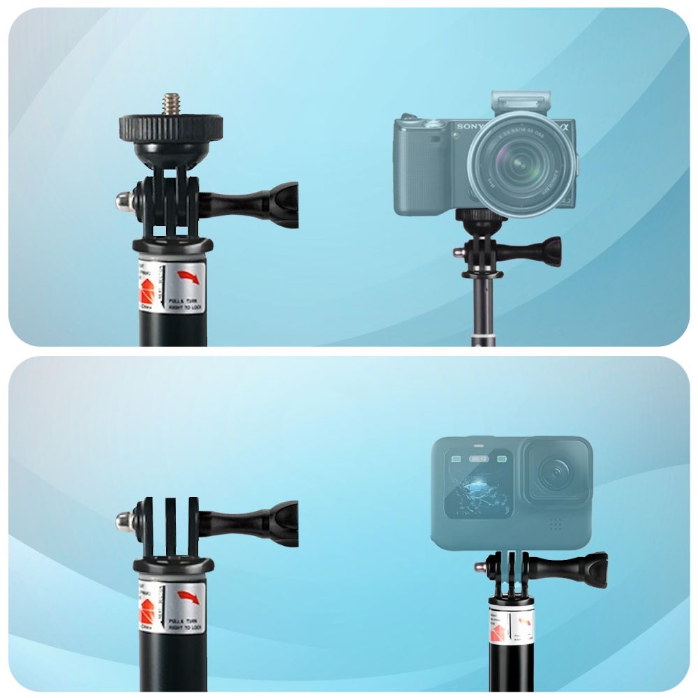 Tech-Protect GA100 Monopad & Selfie Stick  για GoPro/DJI (Μαύρο)