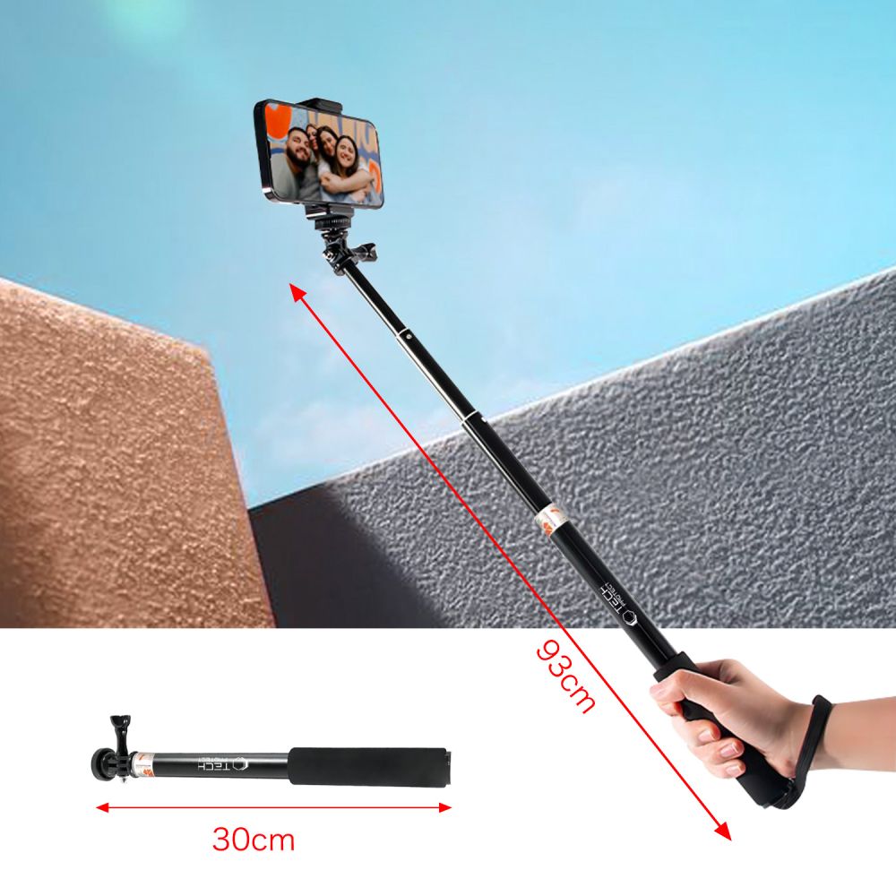Tech-Protect GA100 Monopad & Selfie Stick  για GoPro/DJI (Μαύρο)