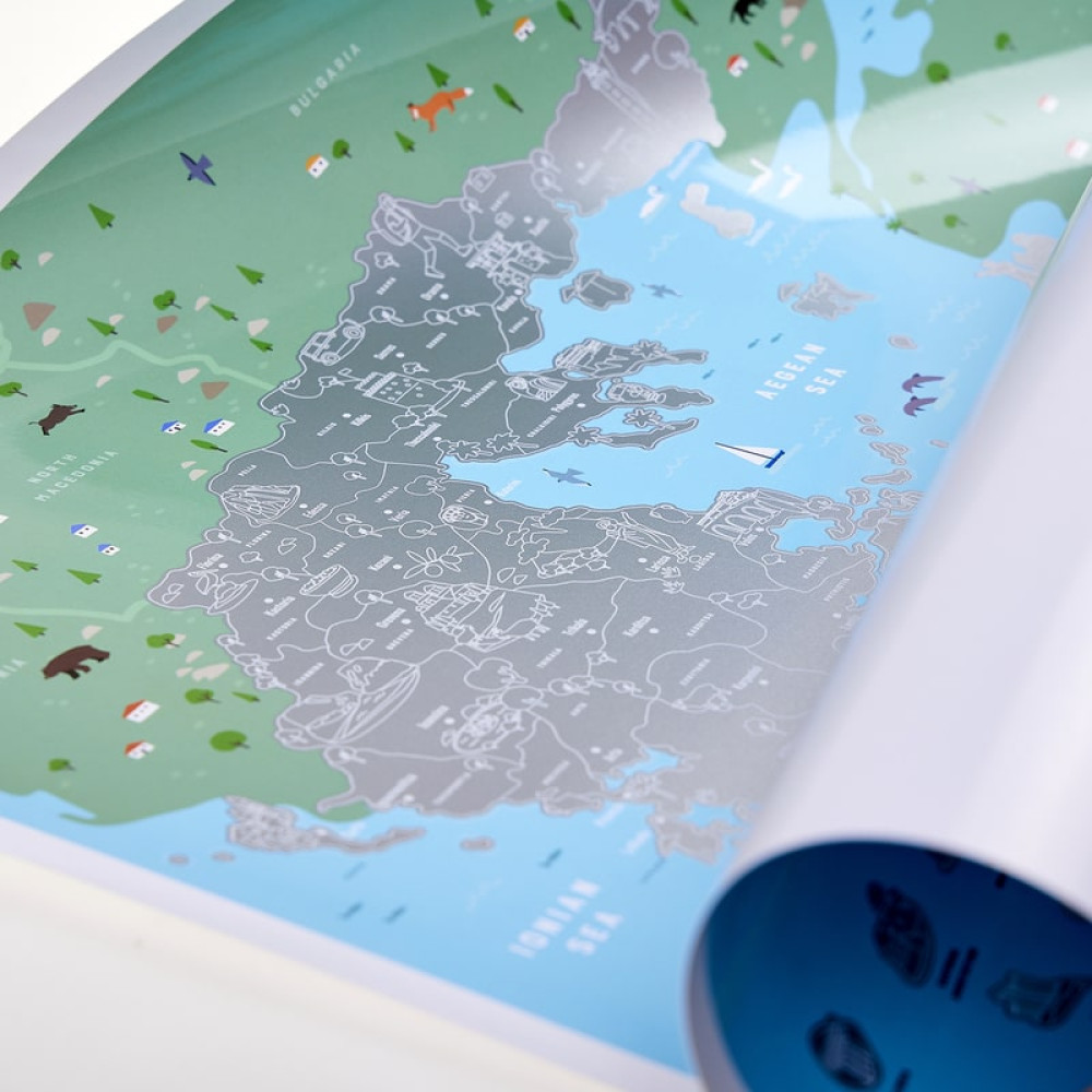 1Dea.me Scratch Map Χάρτης της Ελλάδας