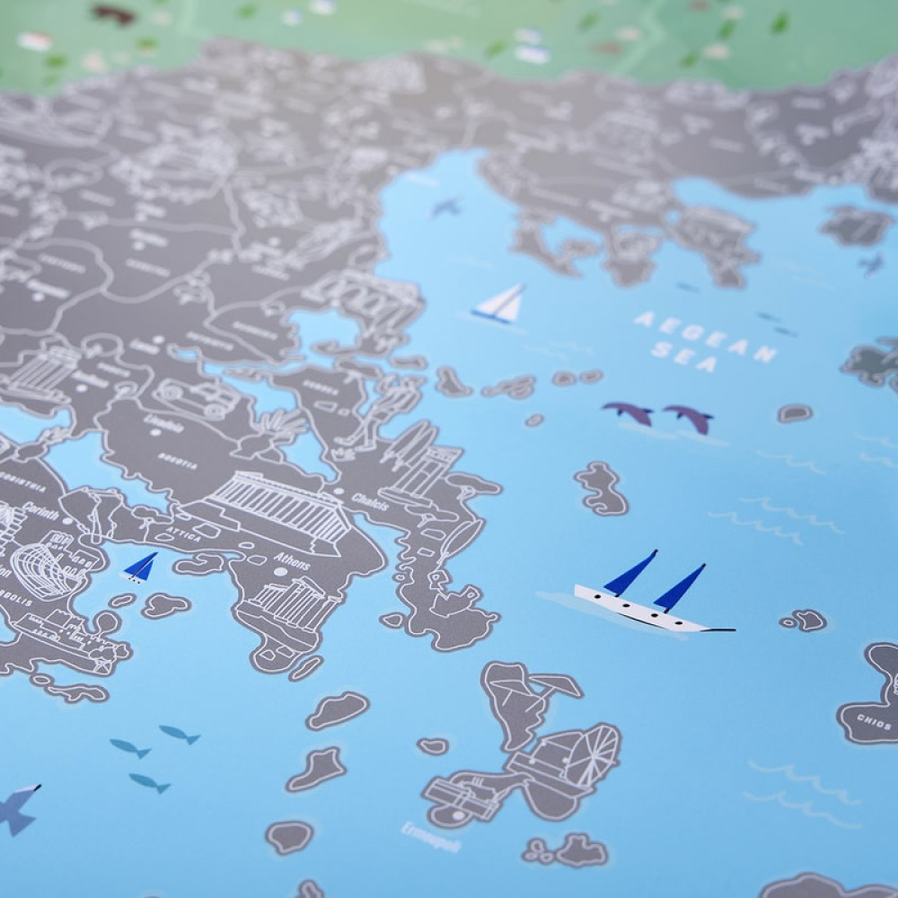 1Dea.me Scratch Map Χάρτης της Ελλάδας