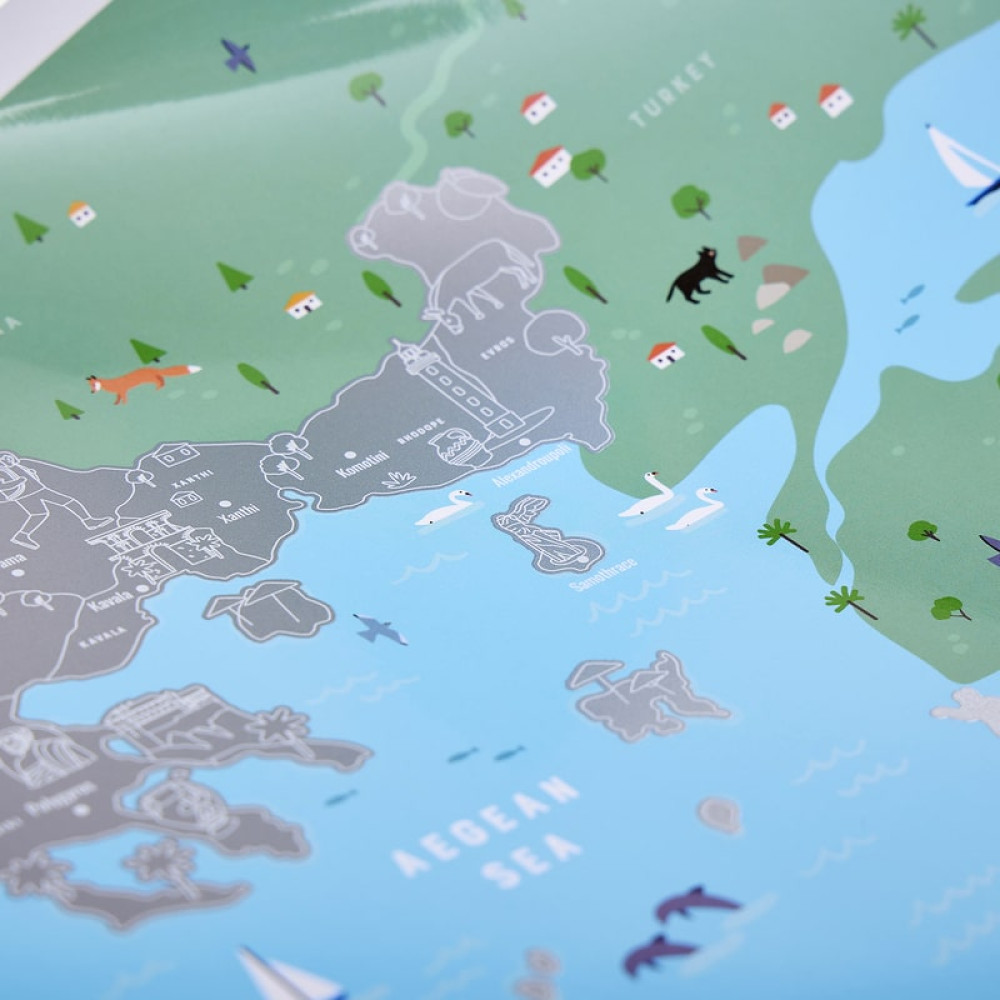 1Dea.me Scratch Map Χάρτης της Ελλάδας