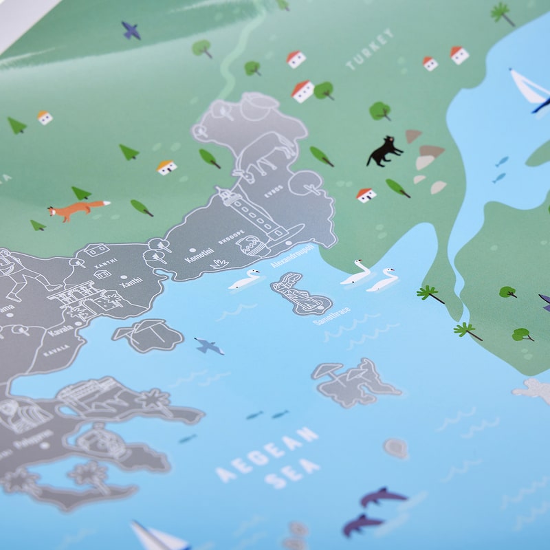 1Dea.me Scratch Map Χάρτης της Ελλάδας