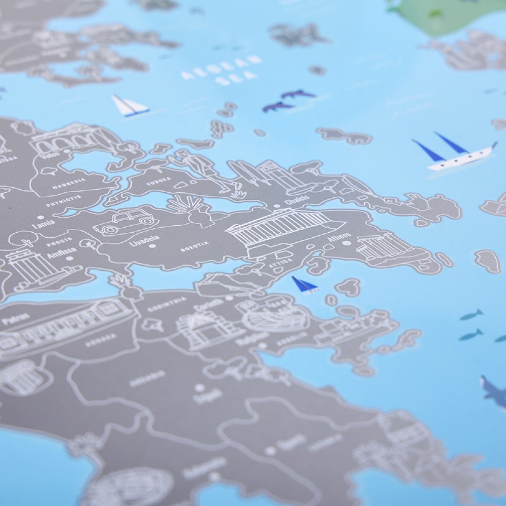 1Dea.me Scratch Map Χάρτης της Ελλάδας