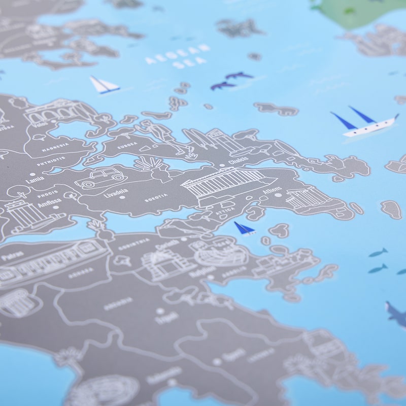 1Dea.me Scratch Map Χάρτης της Ελλάδας
