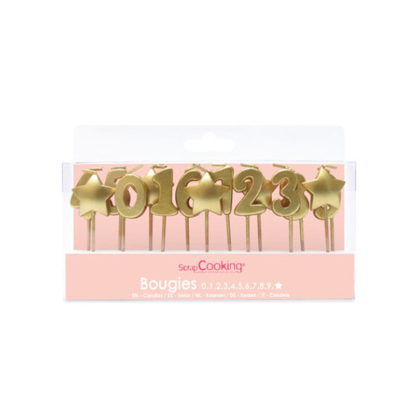 Scrap Cooking 15 χρυσά κεριά "1,2,3 stars"