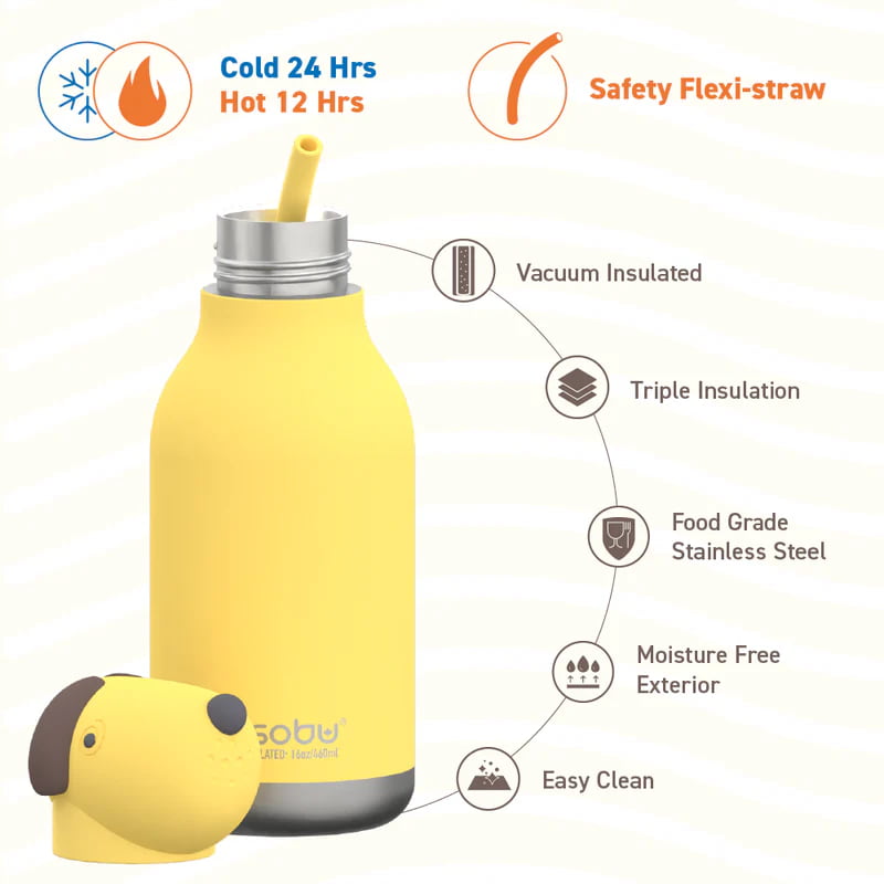 Asobu Bestie Bottle Ανοξείδωτο Μπουκάλι Θερμός 460ml (Σκύλος)