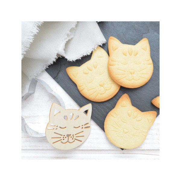 Scrap Cooking Ξύλινη Σφραγίδα Μπισκότων και Κουπάτ - Γάτα