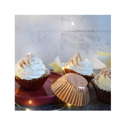 Scrap Cooking Θήκες για Cupcake σε Χρώμα Ροζ Χρυσό (48 τεμ)