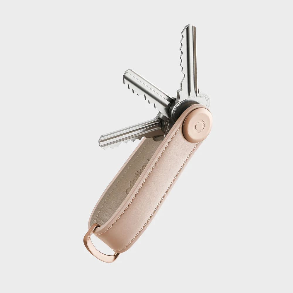 OrbitKey Leather Key Organiser Κλειδοθήκη Μπρελόκ (Blush / Blush Stitching)