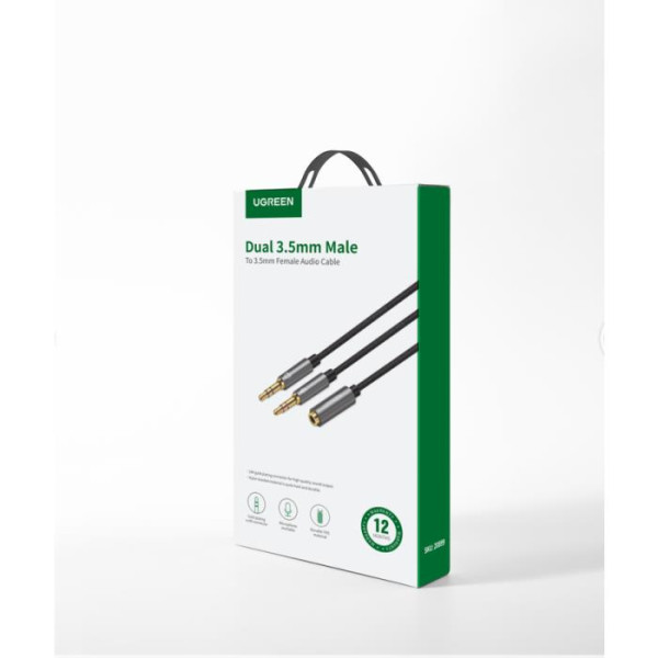 UGreen AV140/20899 Dual mini Jack 3.5mm Male σε 3.5mm Female 0,2m