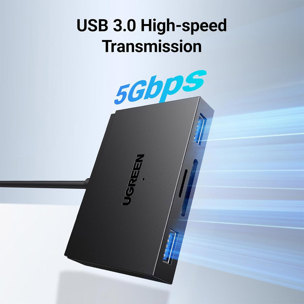 Ugreen Card Reader CM812/45167 TYPE-C/USB 3.0 σε TF/SD 3.0 + 2xUSB-A 3.0