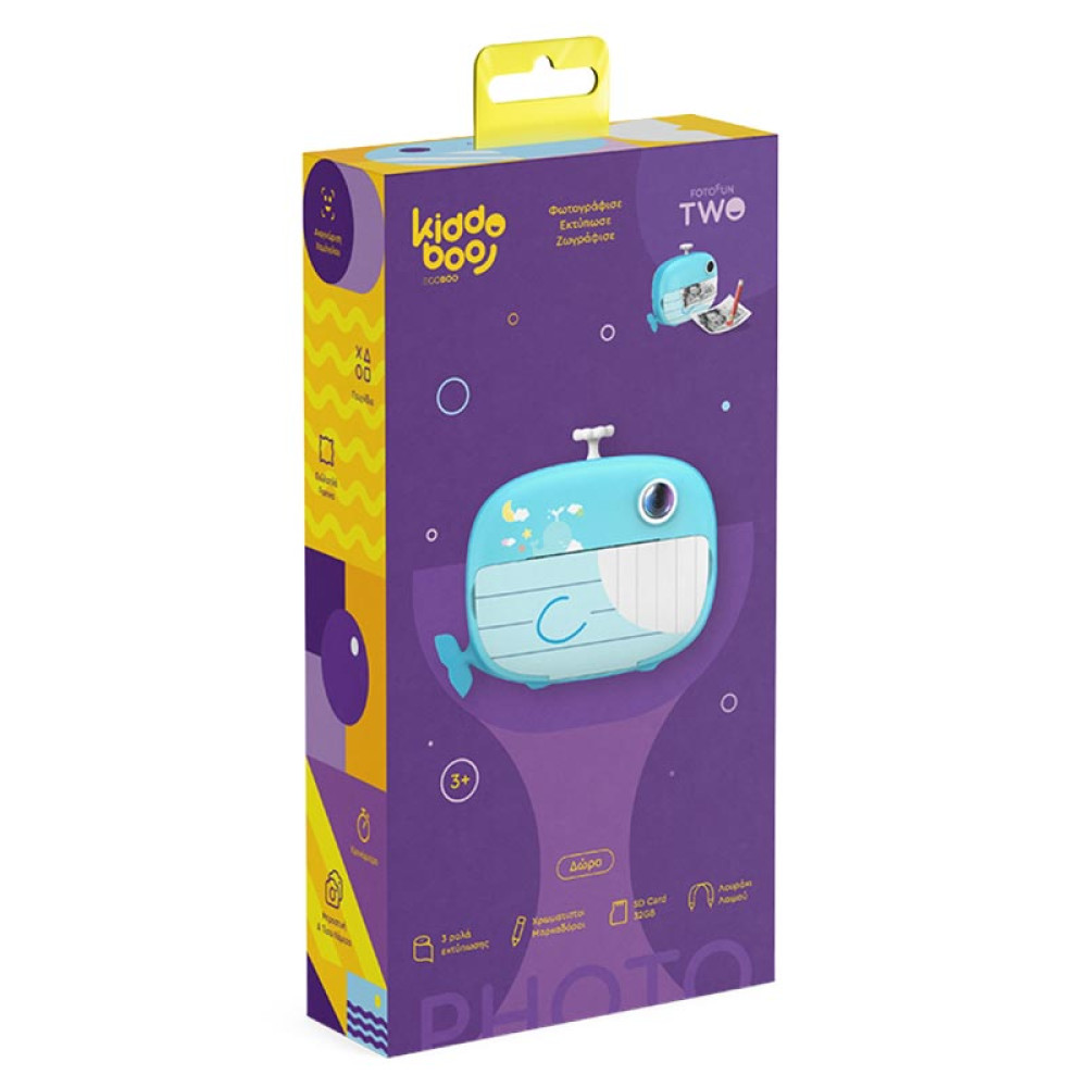 Kiddoboo FotoFun 2 Παιδική Φωτογραφική Μηχανή με εκτυπωτή (Whale Blue)