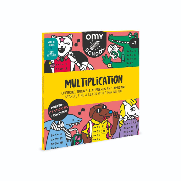 OMY Αφίσα Γίγας για Ζωγραφική με Αυτοκόλλητα School Πολλαπλασιασμοί