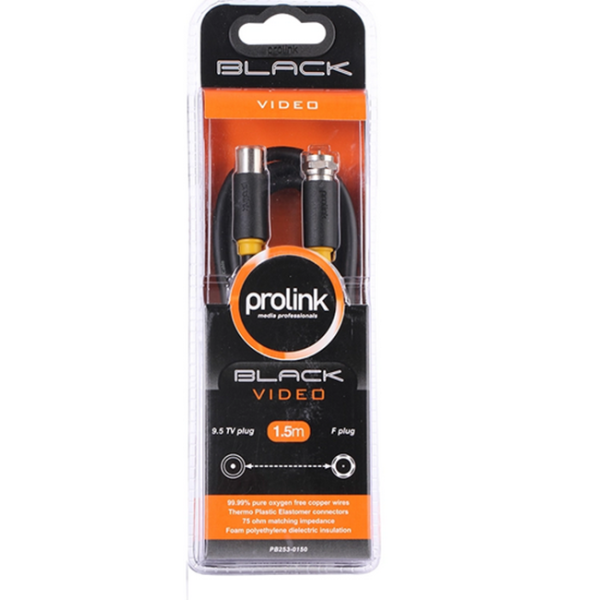 Prolink PB253-0150 Καλώδιο RF Αρσενικό Σε F Αρσενικό 1.5m (Μαύρο) 
