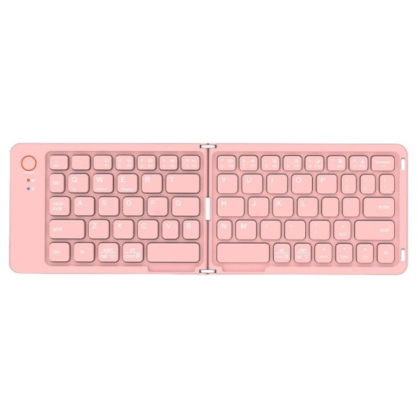 Meetion MT-BTK001 Πτυσσόμενο επαναφορτιζόμενο Πληκτρολόγιο (Ροζ)