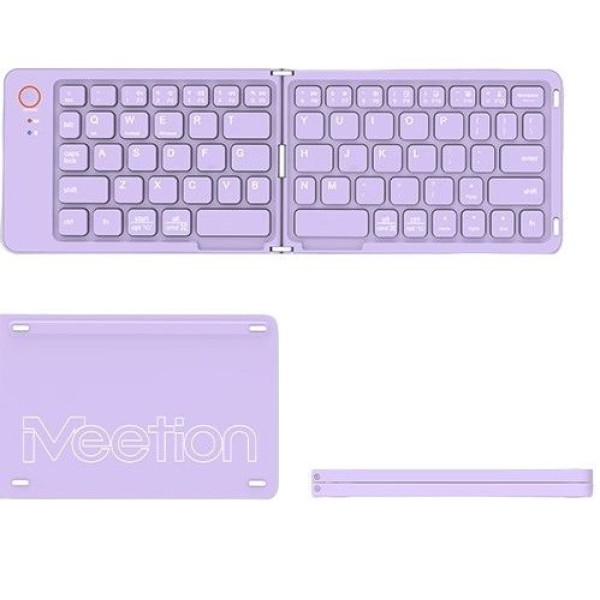 Meetion MT-BTK001 Πτυσσόμενο επαναφορτιζόμενο Πληκτρολόγιο (Μωβ)