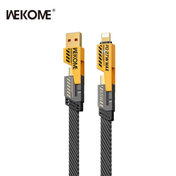 Καλώδιο Φόρτισης WK WDC-25 4 in 1  65W USB/TYPE-C σε i6/TYPE-C 1.2m