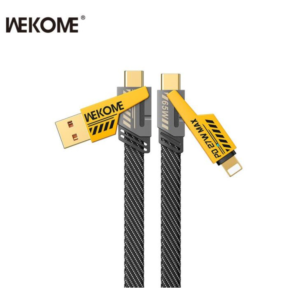 Καλώδιο Φόρτισης WK WDC-25 4 in 1  65W USB/TYPE-C σε i6/TYPE-C 1.2m