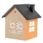 Life Tiny House Ψηφιακό Ρολόι Ξυπνητήρι με οθόνη LED και φωτάκι νυκτός (Black)