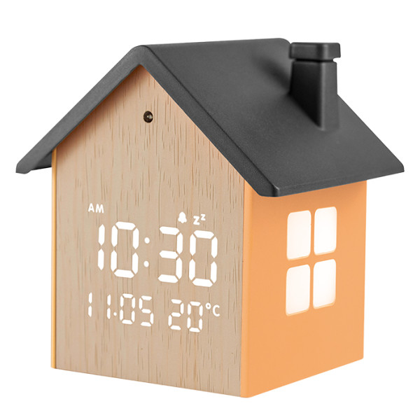 Life Tiny House Ψηφιακό Ρολόι Ξυπνητήρι με οθόνη LED και φωτάκι νυκτός (Black)