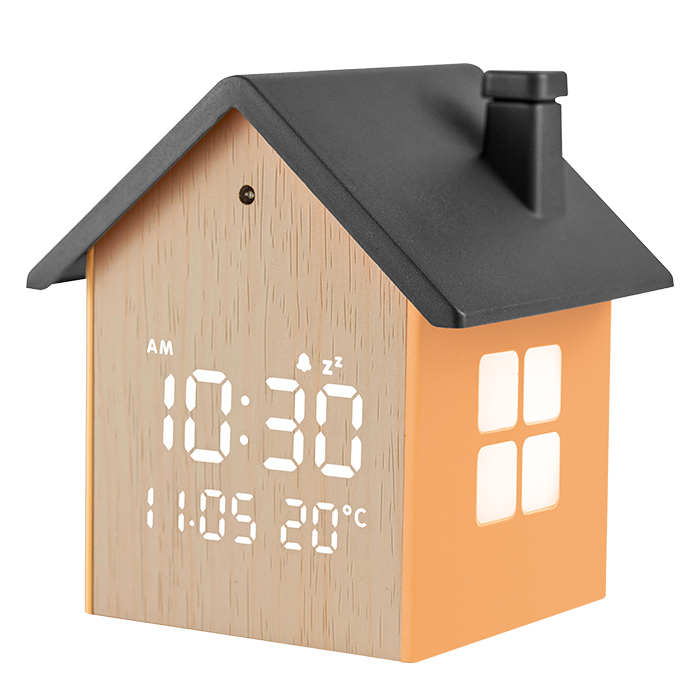 Life Tiny House Ψηφιακό Ρολόι Ξυπνητήρι με οθόνη LED και φωτάκι νυκτός (Black)