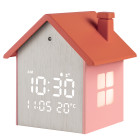 Life Tiny House Ψηφιακό Ρολόι Ξυπνητήρι με οθόνη LED και φωτάκι νυκτός (Peach)
