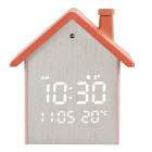 Life Tiny House Ψηφιακό Ρολόι Ξυπνητήρι με οθόνη LED και φωτάκι νυκτός (Peach)
