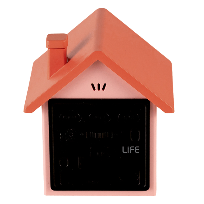 Life Tiny House Ψηφιακό Ρολόι Ξυπνητήρι με οθόνη LED και φωτάκι νυκτός (Peach)