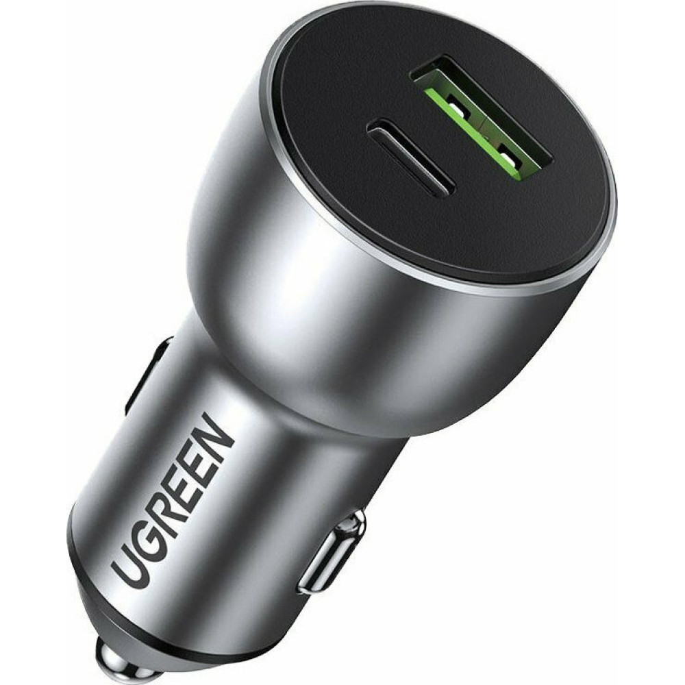 UGreen CD213/60980 Φορτιστής αυτοκινήτου USB-C PD+USB-A QC 30W+22.5W (Gray)