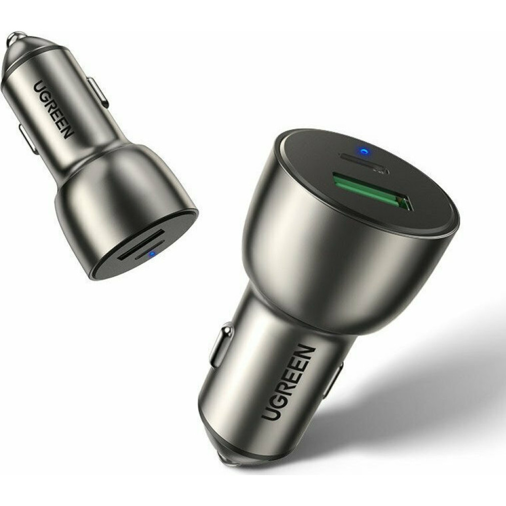 UGreen CD213/60980 Φορτιστής αυτοκινήτου USB-C PD+USB-A QC 30W+22.5W (Gray)