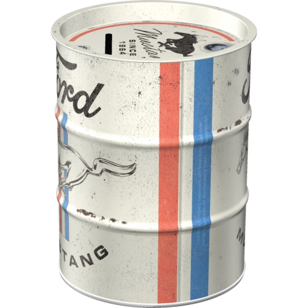 Nostalgic Μεταλλικός Κουμπαράς Oil Barrel Ford Mustang - Horse & Stripes Logo