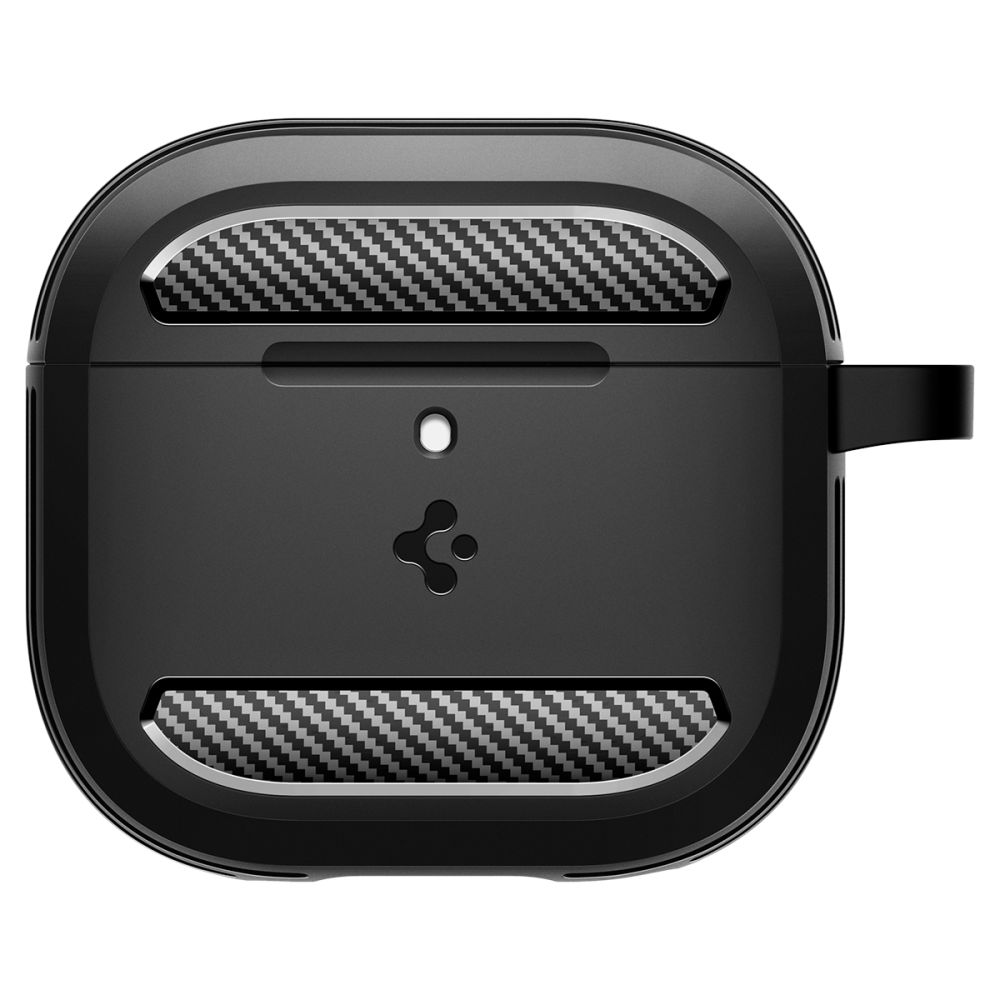 Spigen Rugged Armor Θήκη Σιλικόνης με Γάντζο για Apple AirPods 4 (Matte Black)