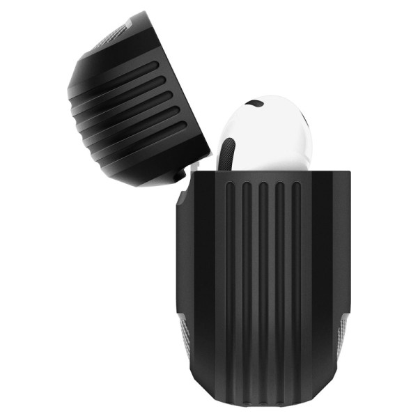 Spigen Rugged Armor Θήκη Σιλικόνης με Γάντζο για Apple AirPods 4 (Matte Black)