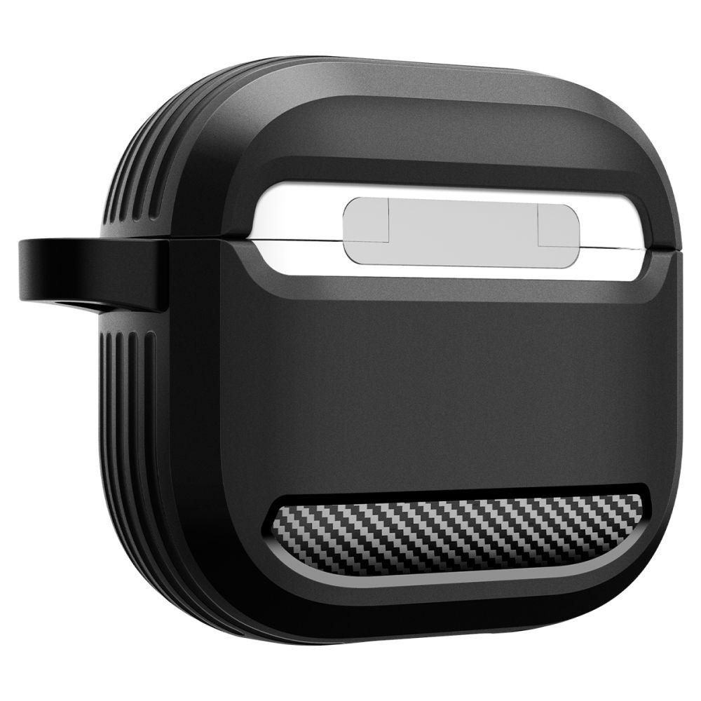 Spigen Rugged Armor Θήκη Σιλικόνης με Γάντζο για Apple AirPods 4 (Matte Black)