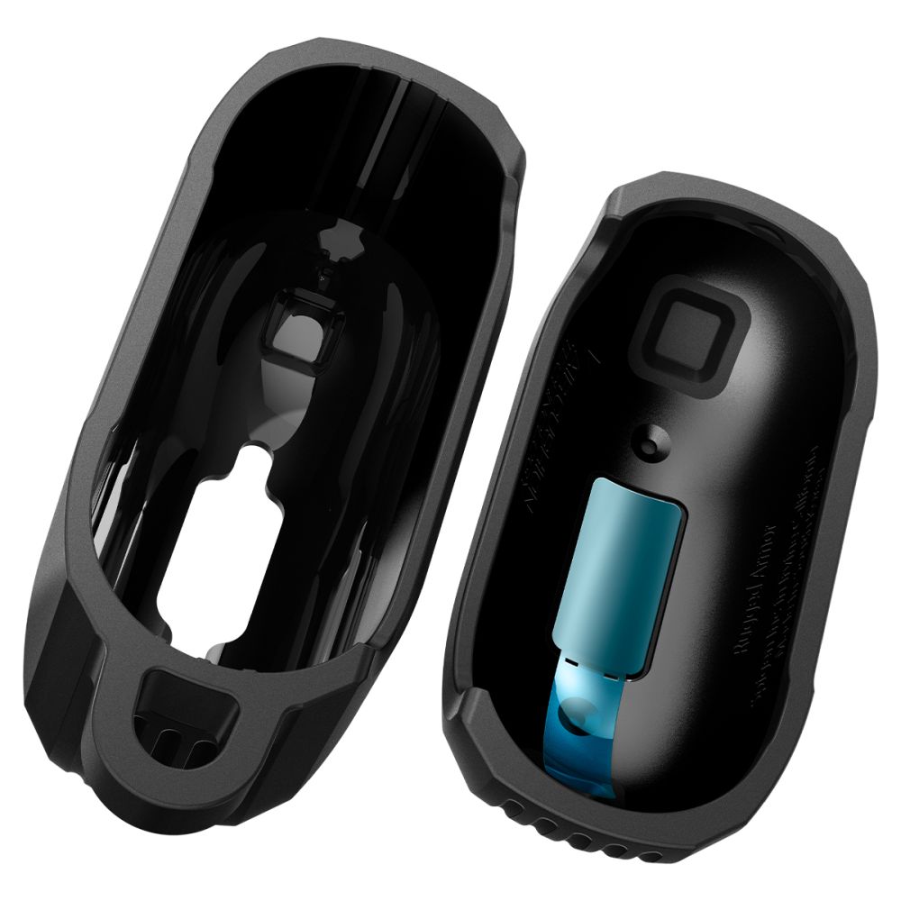 Spigen Rugged Armor Θήκη Σιλικόνης με Γάντζο για Apple AirPods 4 (Matte Black)