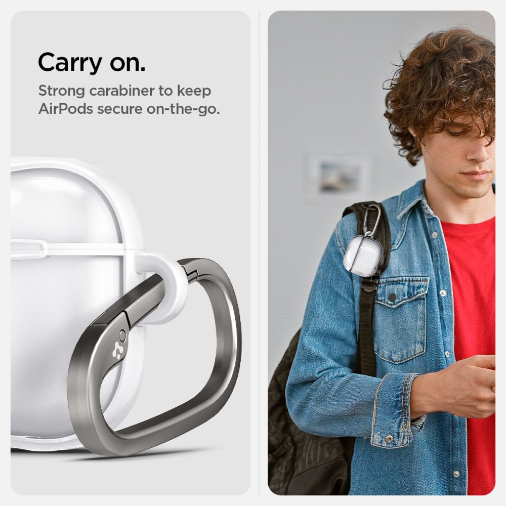 Spigen Ultra Hybrid Θήκη με Γάντζο για Apple AirPods 4 (Jet White)