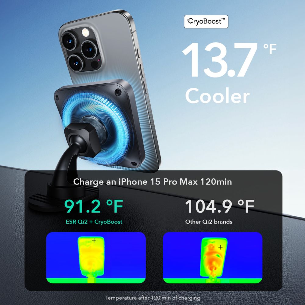ESR Βάση / Φορτιστής Κινητού Magsafe Qi2 15W με Cryoboost (Halolock)
