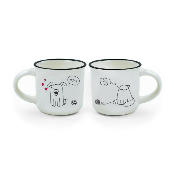 Legami MM0009 Κούπα Πορσελάνης - Espresso For Two "Cat / Dog" 50ml 