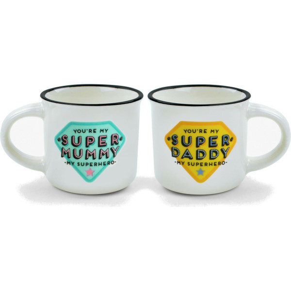 Legami Κούπα Πορσελάνης - Espresso For Two "Super Mummy / Super Daddy" 50ml 
