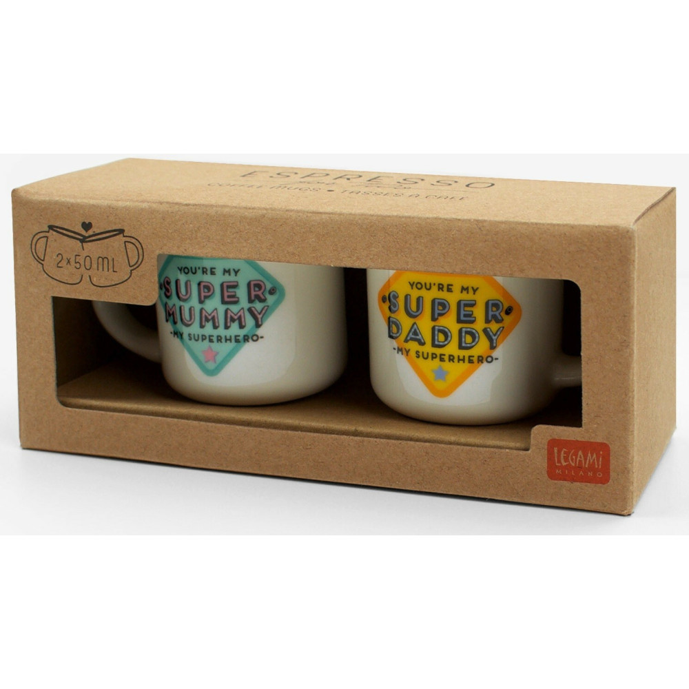 Legami Κούπα Πορσελάνης - Espresso For Two "Super Mummy / Super Daddy" 50ml 