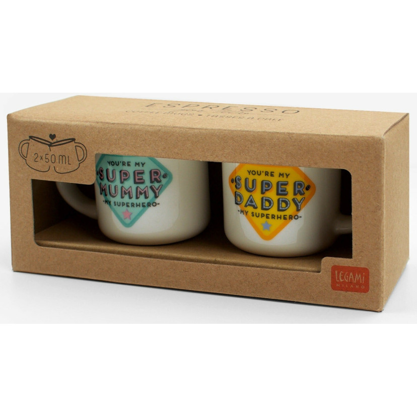 Legami Κούπα Πορσελάνης - Espresso For Two "Super Mummy / Super Daddy" 50ml 
