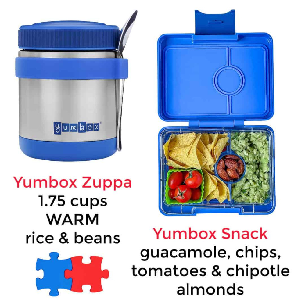 Yumbox Snack Φαγητοδοχείο με 3 χωρίσματα (Miami Aqua - Rainbow)