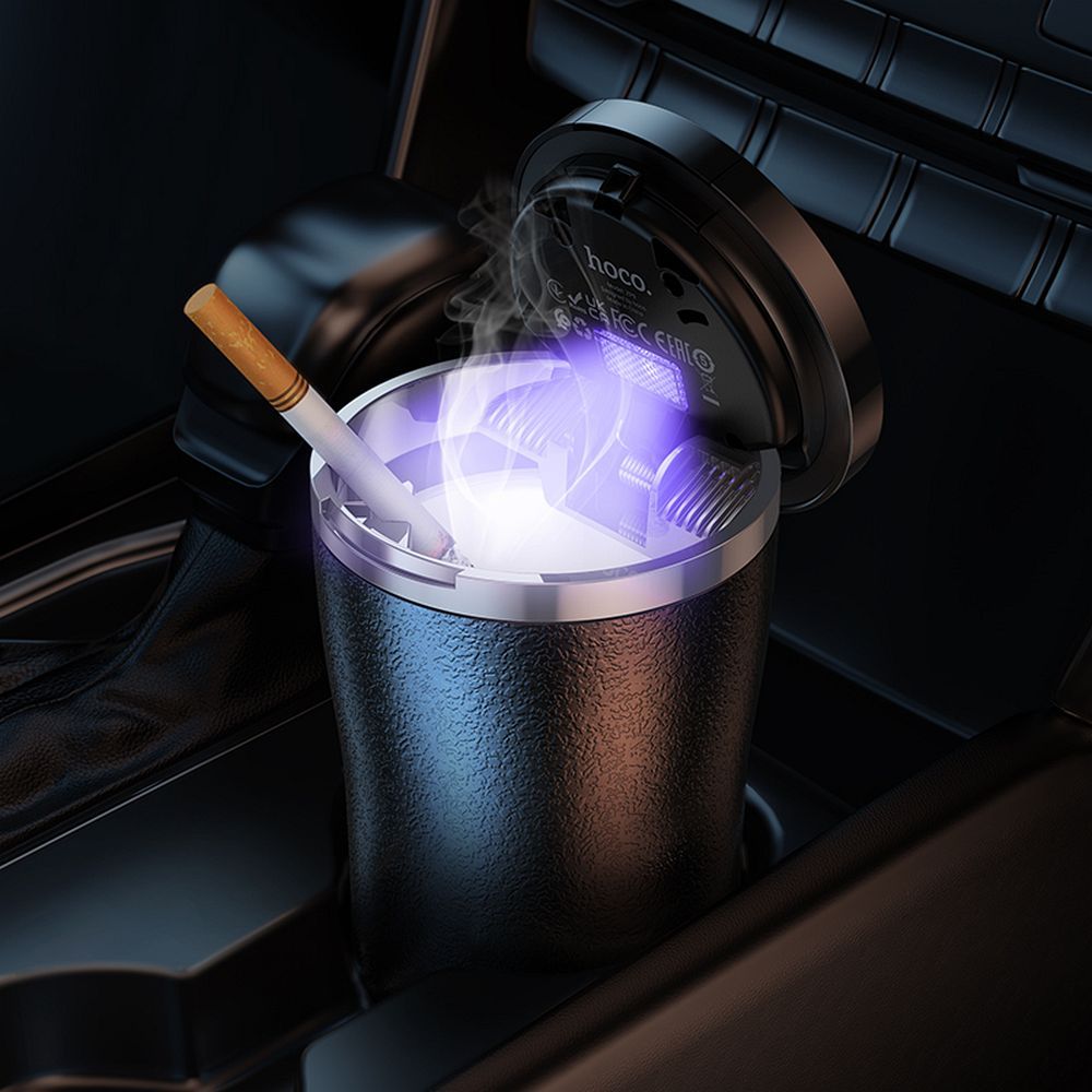 Hoco ZP9 Τασάκι Αυτοκινήτου με φωτισμό 250ml (Μαύρο)