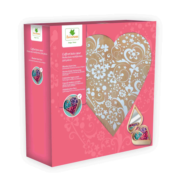 Ξύλινο κουτί καρδιά με 500 χάντρες