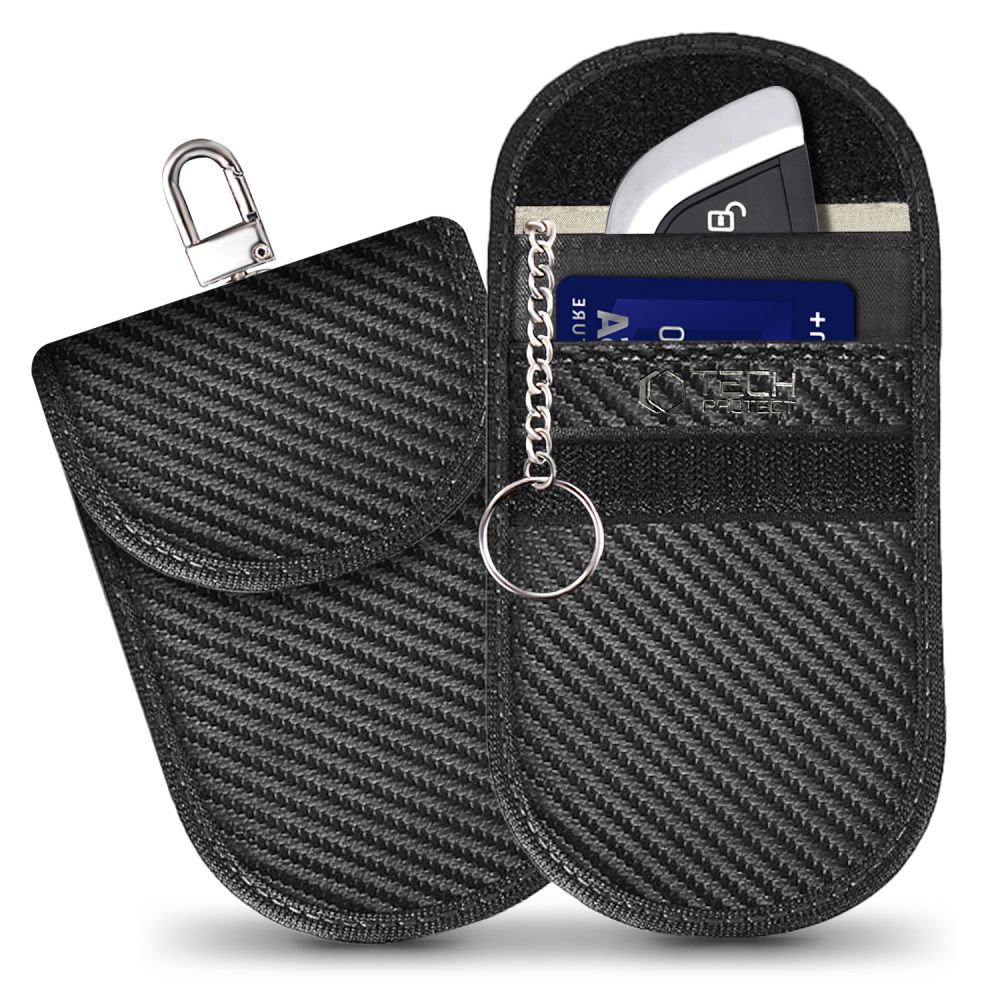 Tech-Protect KLR100 Θήκη Προστασίας Καρτών και Κλειδιών Keyless RFID Signal Blocker Case (Carbon)