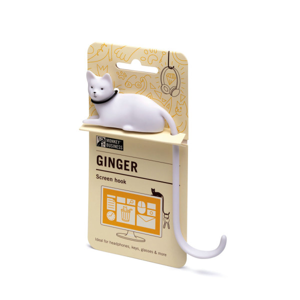 Monkey Business Ginger Hook White Βάση Ακουστικών για την Οθόνη (Λευκό)